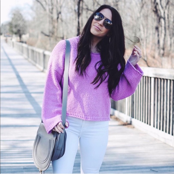 Madewell Sweaters - Madewell Purple Cotton Long Sleeve Soft Sweater Size Medium S